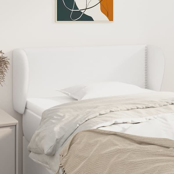 Sänggavel med kanter rosa 103x23x78/88 cm konstläder