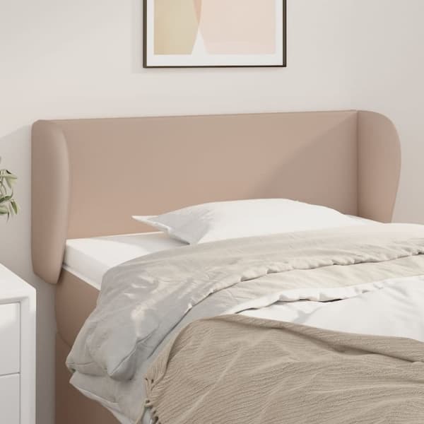 Sänggavel med kanter cappuccino 83x23x78/88 cm konstläder