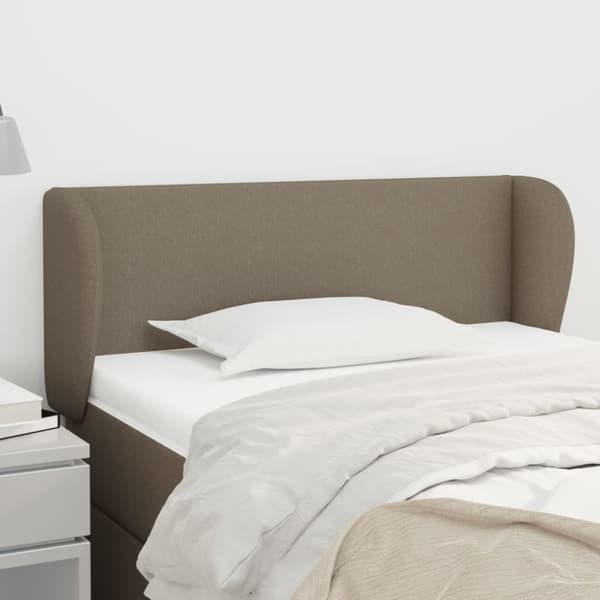 Sänggavel med kanter taupe 83x23x78/88 cm tyg