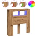 Miniatyrbilde 3 av 11: vidaXL Sengegavl med LED artisan eik 100x18,5x103,5 cm konstruert tre