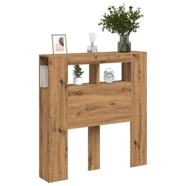 vidaXL Sengegavl med LED artisan eik 100x18,5x103,5 cm konstruert tre