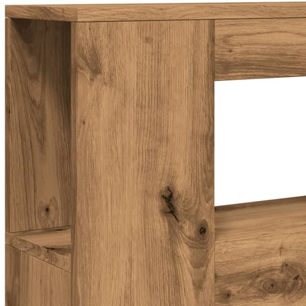 vidaXL Sengegavl med LED artisan eik 100x18,5x103,5 cm konstruert tre