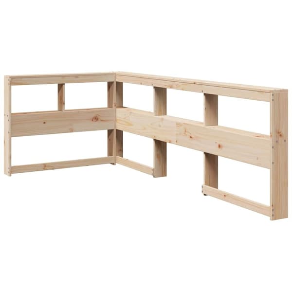 vidaXL Bokhylle sengegavl L-formet 80 cm heltre furu
