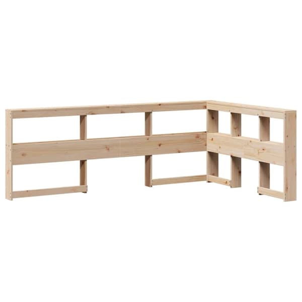 vidaXL Bokhylle sengegavl L-formet 120 cm heltre furu