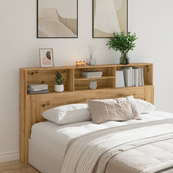 vidaXL Hodegavl med hylle artisan 180x19x103,5 cm konstruert tre