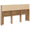 Miniatyrbilde 7 av 11: vidaXL Hodegavl med hylle artisan 180x19x103,5 cm konstruert tre