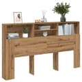 Miniatyrbilde 2 av 11: vidaXL Hodegavl med hylle artisan 180x19x103,5 cm konstruert tre