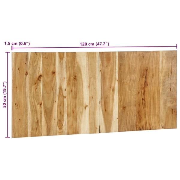vidaXL Sängynpääty 120 cm Massiivipuu akaasia