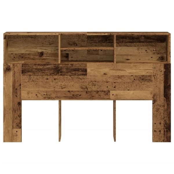 vidaXL Sänggavel m förvaring åldrat trä 160x19x103,5cm konstruerat trä