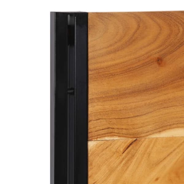 vidaXL sängynpääty 120 cm täysi akasiapuu ja rauta