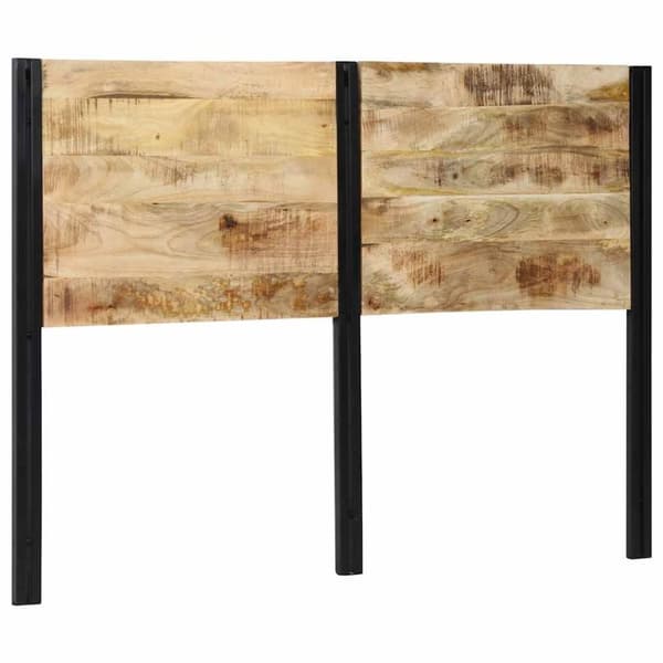 vidaXL sängynpääty 140 cm täysi mangopuu ja rauta