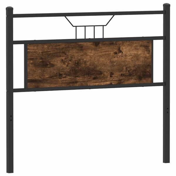 vidaXL Sängynpääty savutammi 100 cm tekninen puu ja teräs