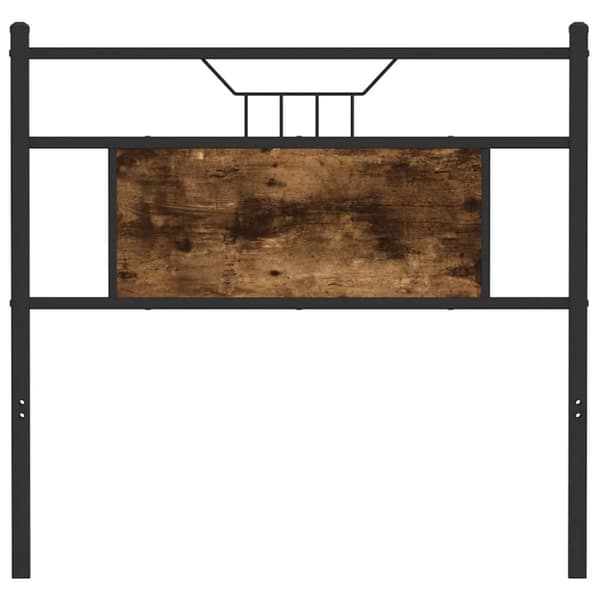 vidaXL Sängynpääty savutammi 75 cm tekninen puu ja teräs