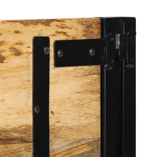 vidaXL sängynpääty 120 cm täysi mangopuu ja rauta