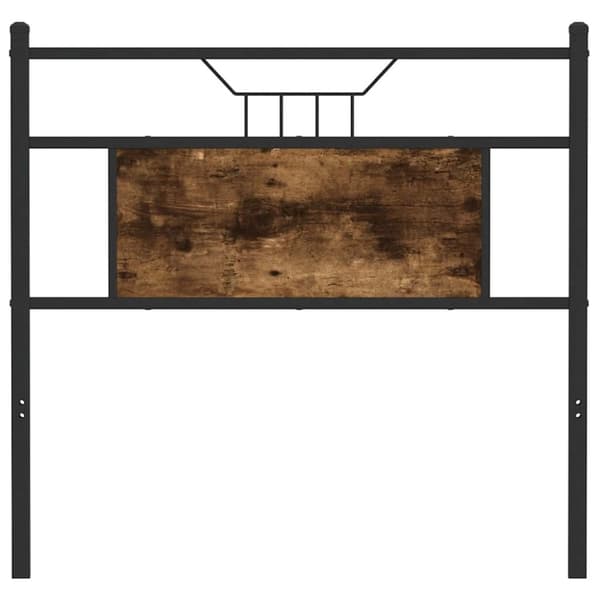 vidaXL Sängynpääty savutammi 90 cm tekninen puu ja teräs