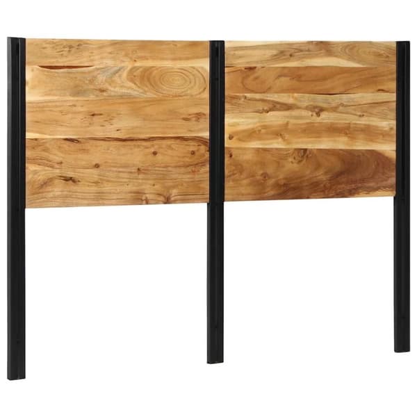 vidaXL sängynpääty 140 cm täysi akasiapuu ja rauta