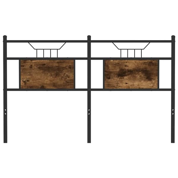 vidaXL Sängynpääty savutammi 150 cm tekninen puu ja teräs