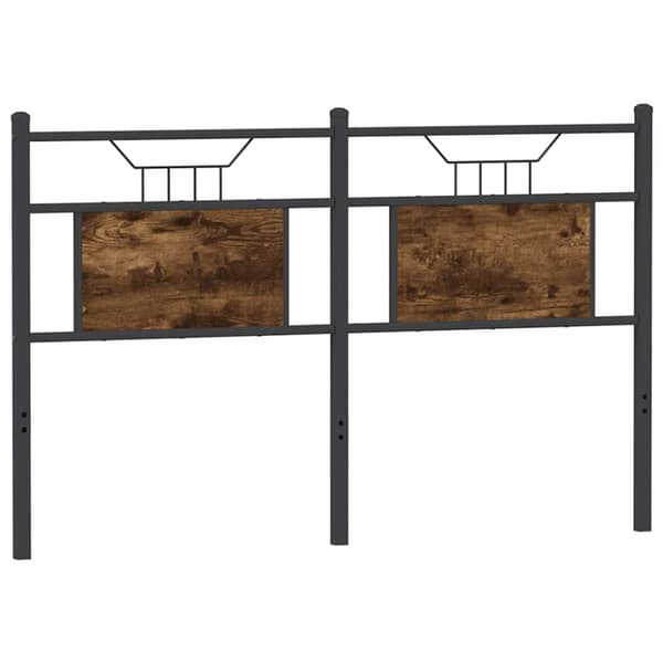 vidaXL Sängynpääty savutammi 150 cm tekninen puu ja teräs