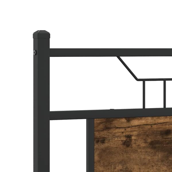 vidaXL Sängynpääty savutammi 150 cm tekninen puu ja teräs