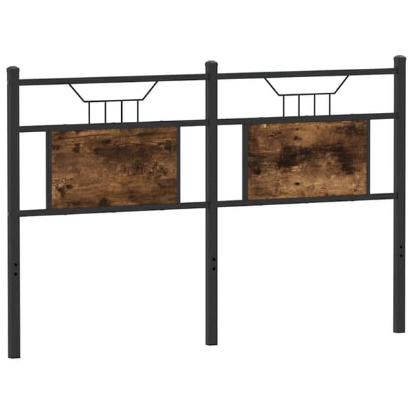 vidaXL Sängynpääty savutammi 150 cm tekninen puu ja teräs