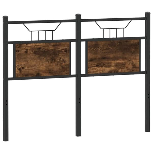 vidaXL Sängynpääty savutammi 120 cm tekninen puu ja teräs