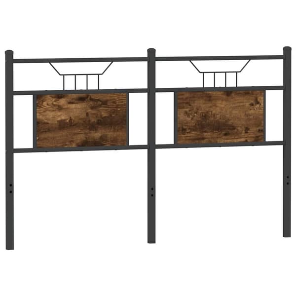 vidaXL Sängynpääty savutammi 140 cm tekninen puu ja teräs