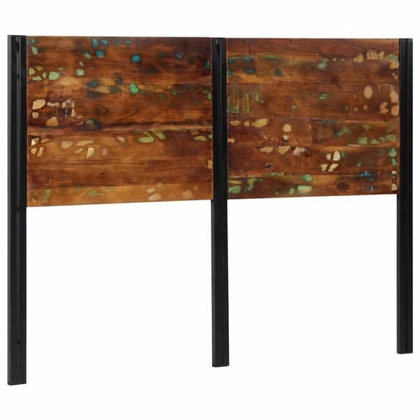 vidaXL sengegavl 140 cm massivt genbrugstræ og jern