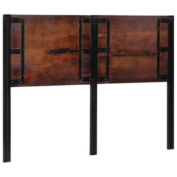 vidaXL sengegavl 140 cm massivt genbrugstræ og jern