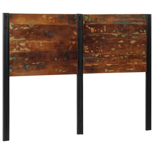 vidaXL sengegavl 140 cm massivt genbrugstræ og jern
