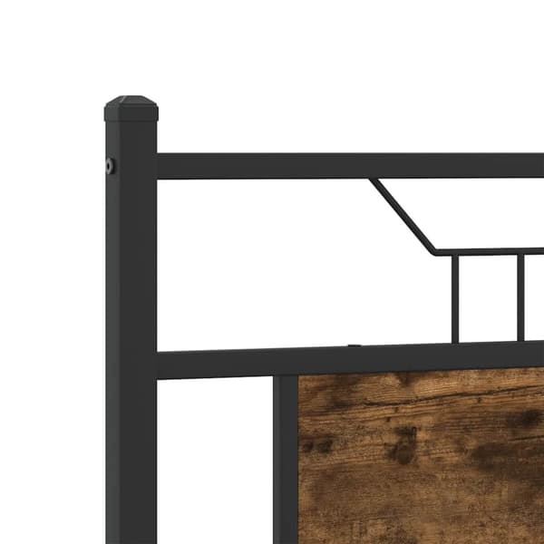 vidaXL Sängynpääty savutammi 200 cm tekninen puu ja teräs