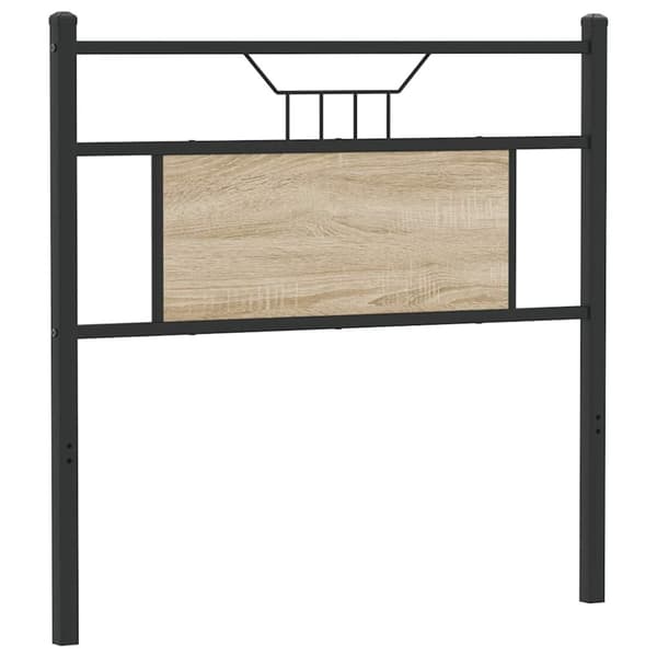 vidaXL sengegavl 75 cm konstrueret træ og stål sonoma-eg