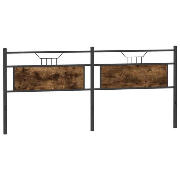 vidaXL Sängynpääty savutammi 193 cm tekninen puu ja teräs