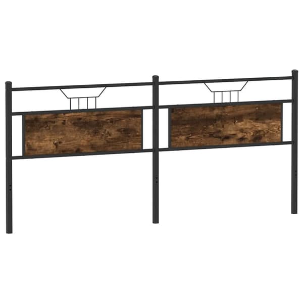 vidaXL Sängynpääty savutammi 193 cm tekninen puu ja teräs