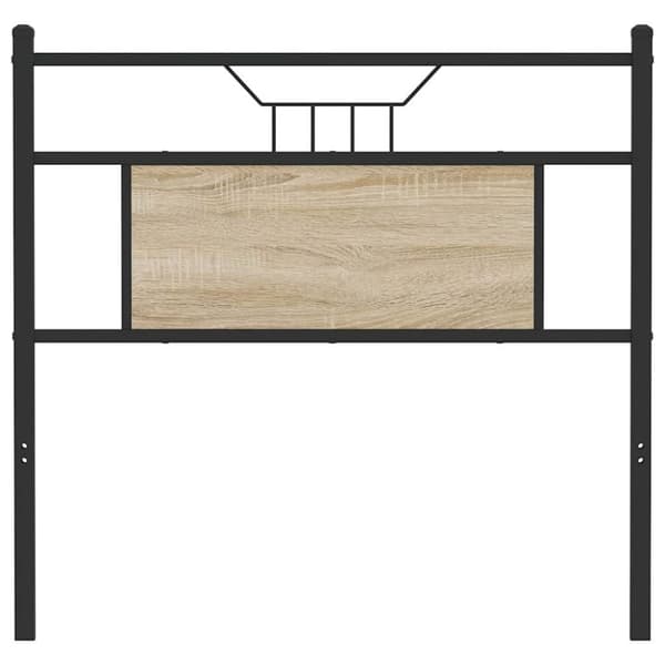vidaXL Sängynpääty Sonoma-tammi 90 cm tekninen puu ja teräs