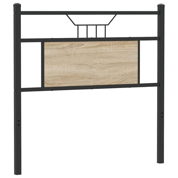 vidaXL Sängynpääty Sonoma-tammi 90 cm tekninen puu ja teräs