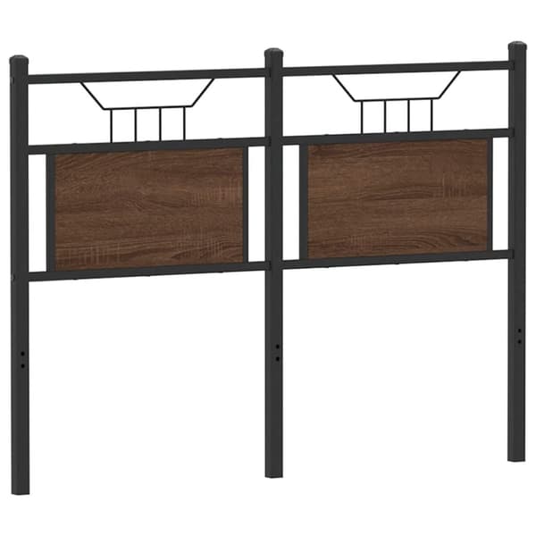 vidaXL Sängynpääty ruskea tammi 120 cm tekninen puu ja teräs
