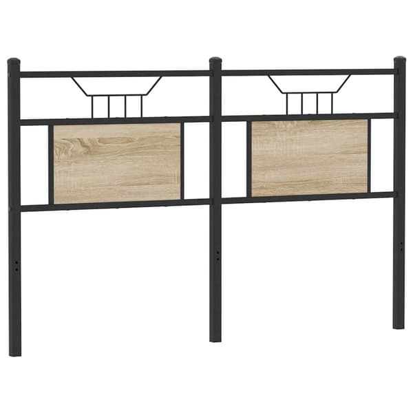 vidaXL sengegavl 150 cm konstrueret træ og stål sonoma-eg