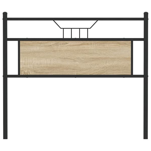 vidaXL sengegavl 107 cm konstrueret træ og stål sonoma-eg