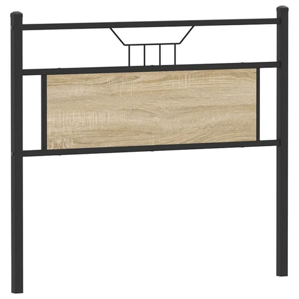 vidaXL sengegavl 107 cm konstrueret træ og stål sonoma-eg
