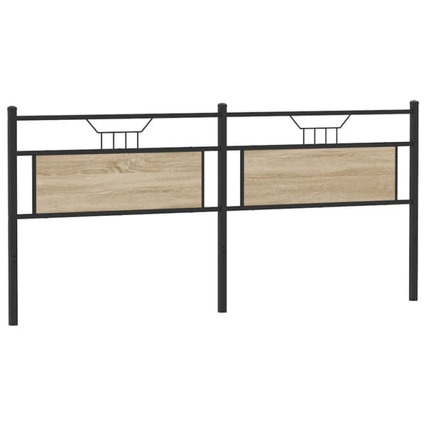 vidaXL Sängynpääty Sonoma-tammi 193 cm tekninen puu ja teräs
