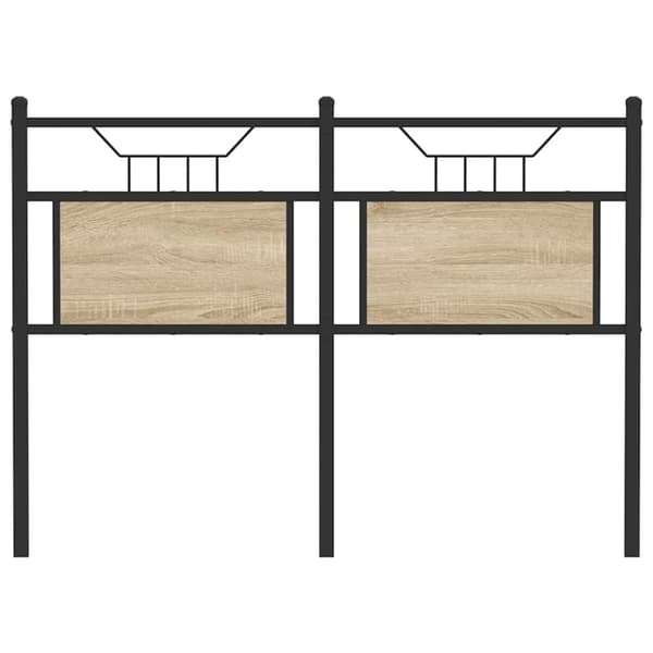 vidaXL Sängynpääty Sonoma-tammi 120 cm tekninen puu ja teräs