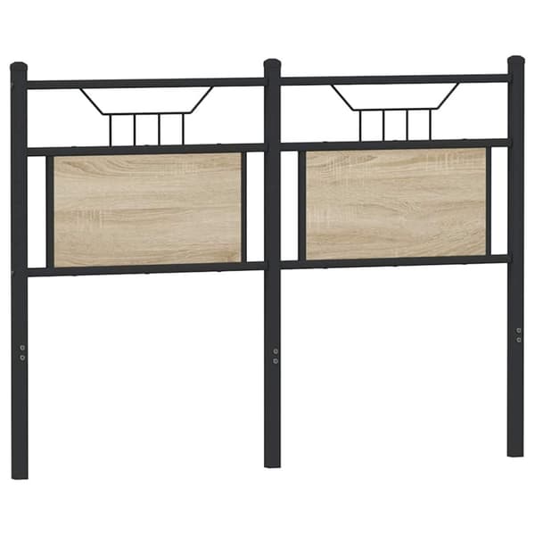 vidaXL Sängynpääty Sonoma-tammi 120 cm tekninen puu ja teräs