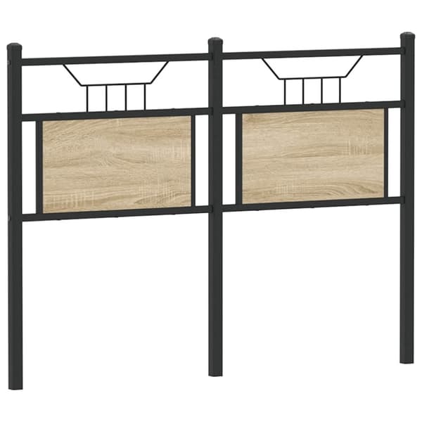 vidaXL Sängynpääty Sonoma-tammi 120 cm tekninen puu ja teräs