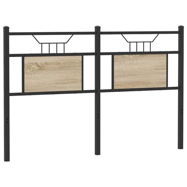 vidaXL Sängynpääty Sonoma-tammi 137 cm tekninen puu ja teräs