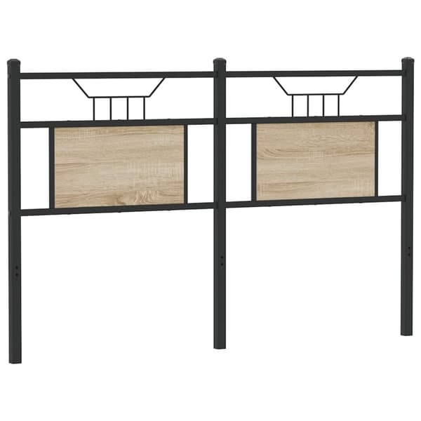 vidaXL Sängynpääty Sonoma-tammi 137 cm tekninen puu ja teräs