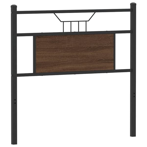 vidaXL Sängynpääty ruskea tammi 90 cm tekninen puu ja teräs
