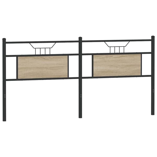 vidaXL Sängynpääty Sonoma-tammi 160 cm tekninen puu ja teräs
