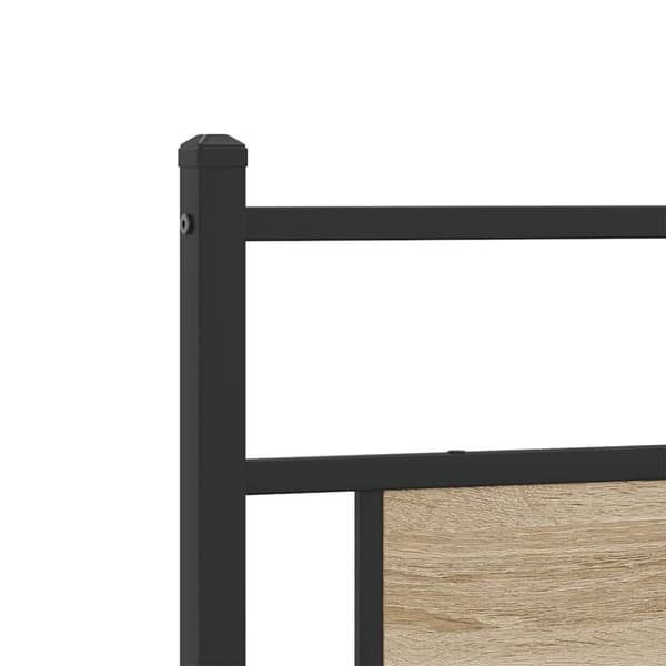 vidaXL Sängynpääty Sonoma-tammi 160 cm tekninen puu ja teräs