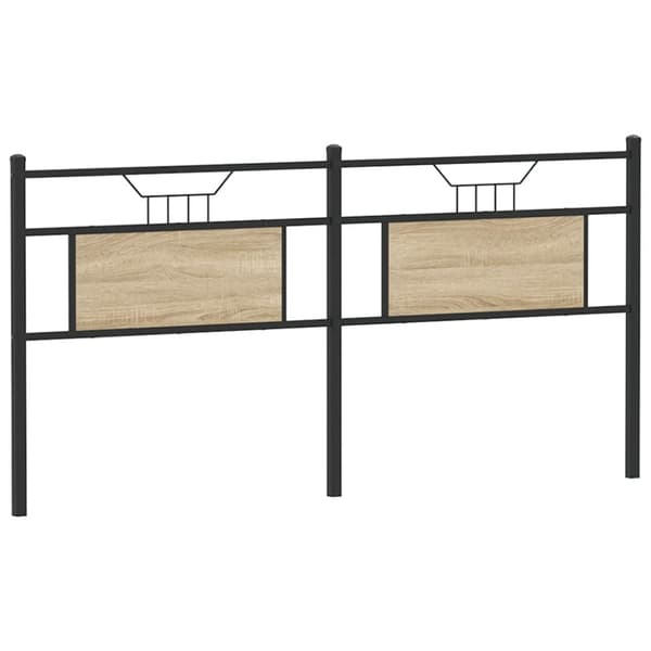 vidaXL Sängynpääty Sonoma-tammi 160 cm tekninen puu ja teräs