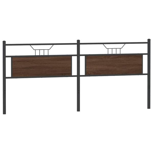 vidaXL Sängynpääty ruskea tammi 193 cm tekninen puu ja teräs